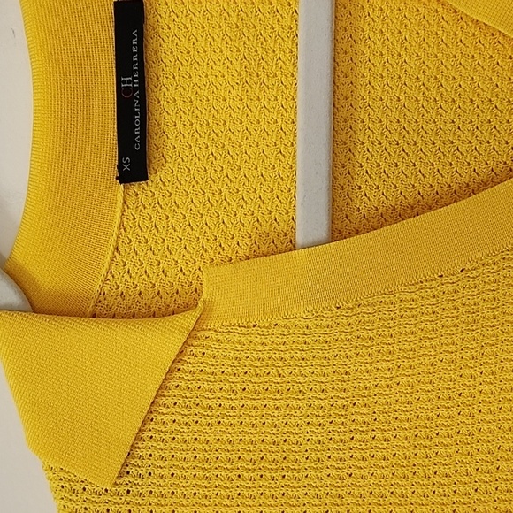 Carolina Herrera Ribbed Knit Yellow Sweater Top Size XS - Picture 17 of 17